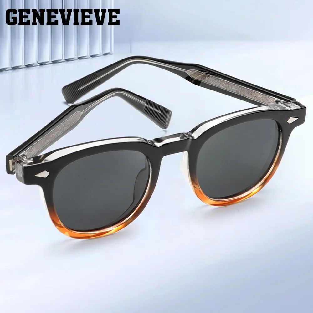 GENEVIEVE Classic Minimalist Geometric Round Design Men's Women's UV Protective Polarized Sunglasses Customizable Prescription