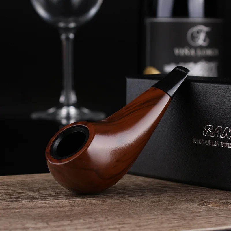 Mini Ebony Resin Wood Pipe Handmade Tobacco Pipe Portable  Smoking Pipe Vintage Bent Smoke Pipe Accessory