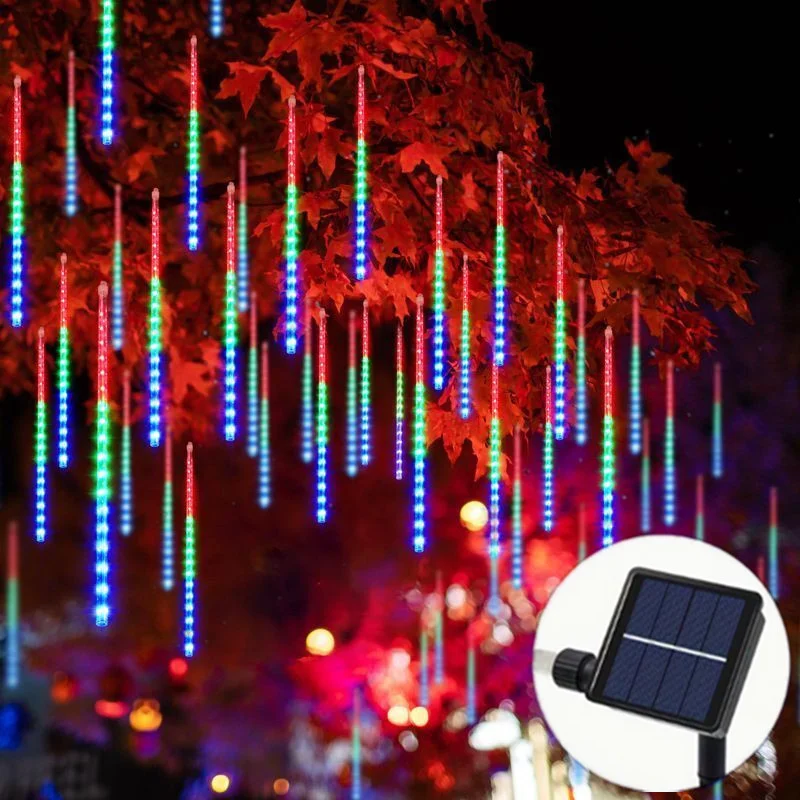 

8Tubes Solar Meteor Rain String Lights LED Street Light Wedding Christmas Tree Decoration Garden Outdoor Holiday Beautiful Light