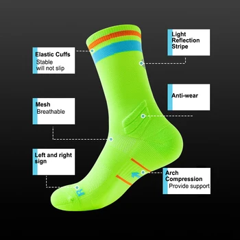 Running Compression Socks Spring Autumn Man Woman Marathon Cycling Sports Crew Sock 3
