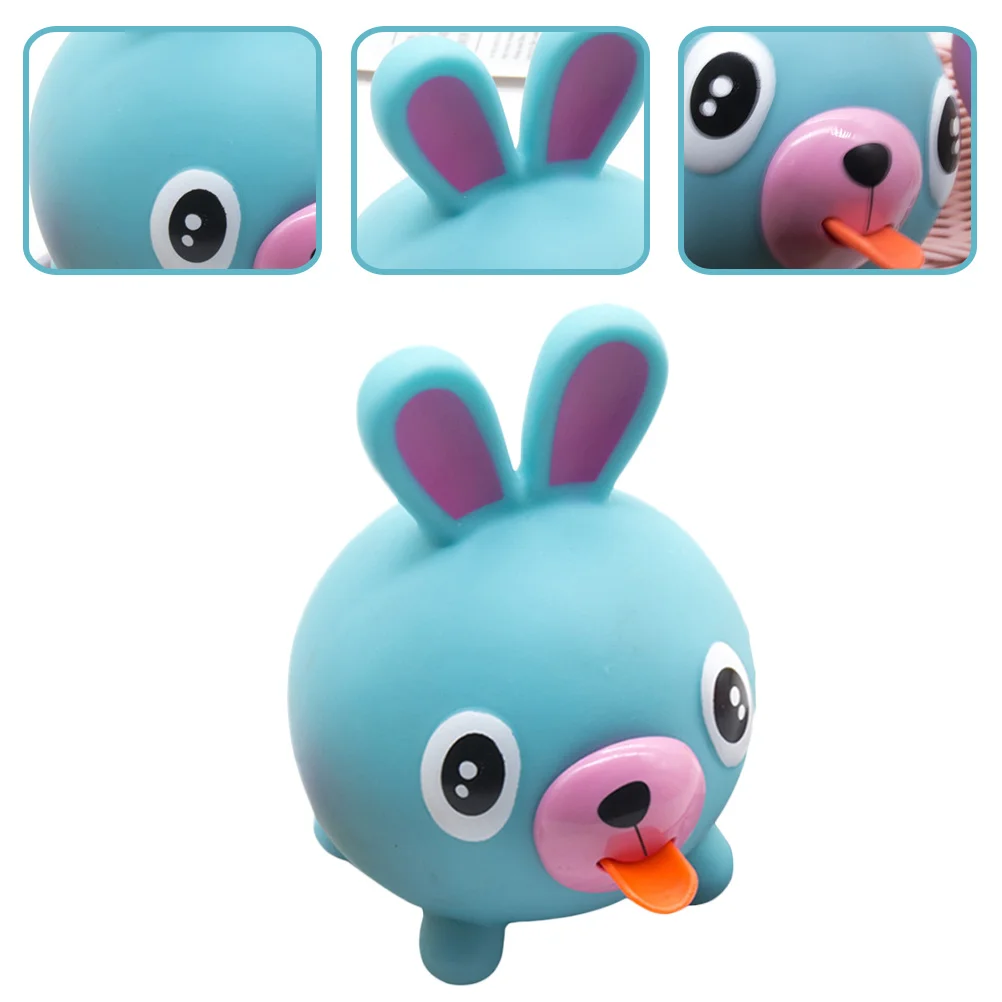 

Cute Sounding Sticking Out Funny Gifts Tounge Squeaky Rabbit Kids Fidget Jibbering Animals Bunny with Squeezing