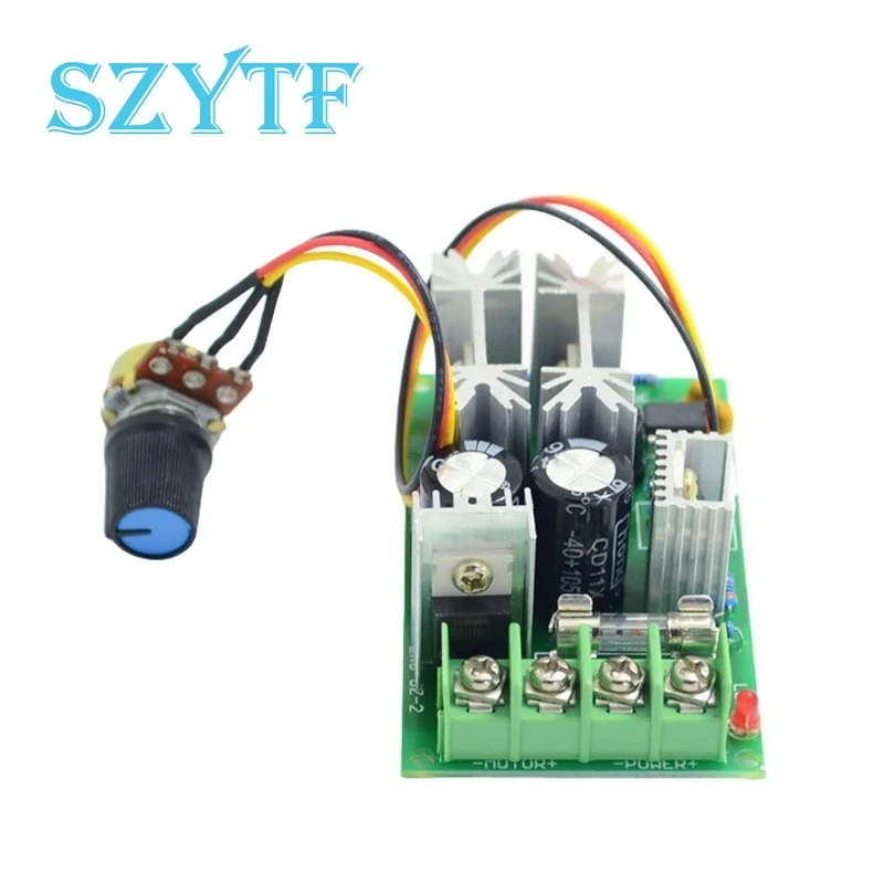 DC10-60V DC Motor Speed Regulator 12V 24V 36V 48V High Power Drive Module PWM Motor Speed Controller 20A Current Regulator