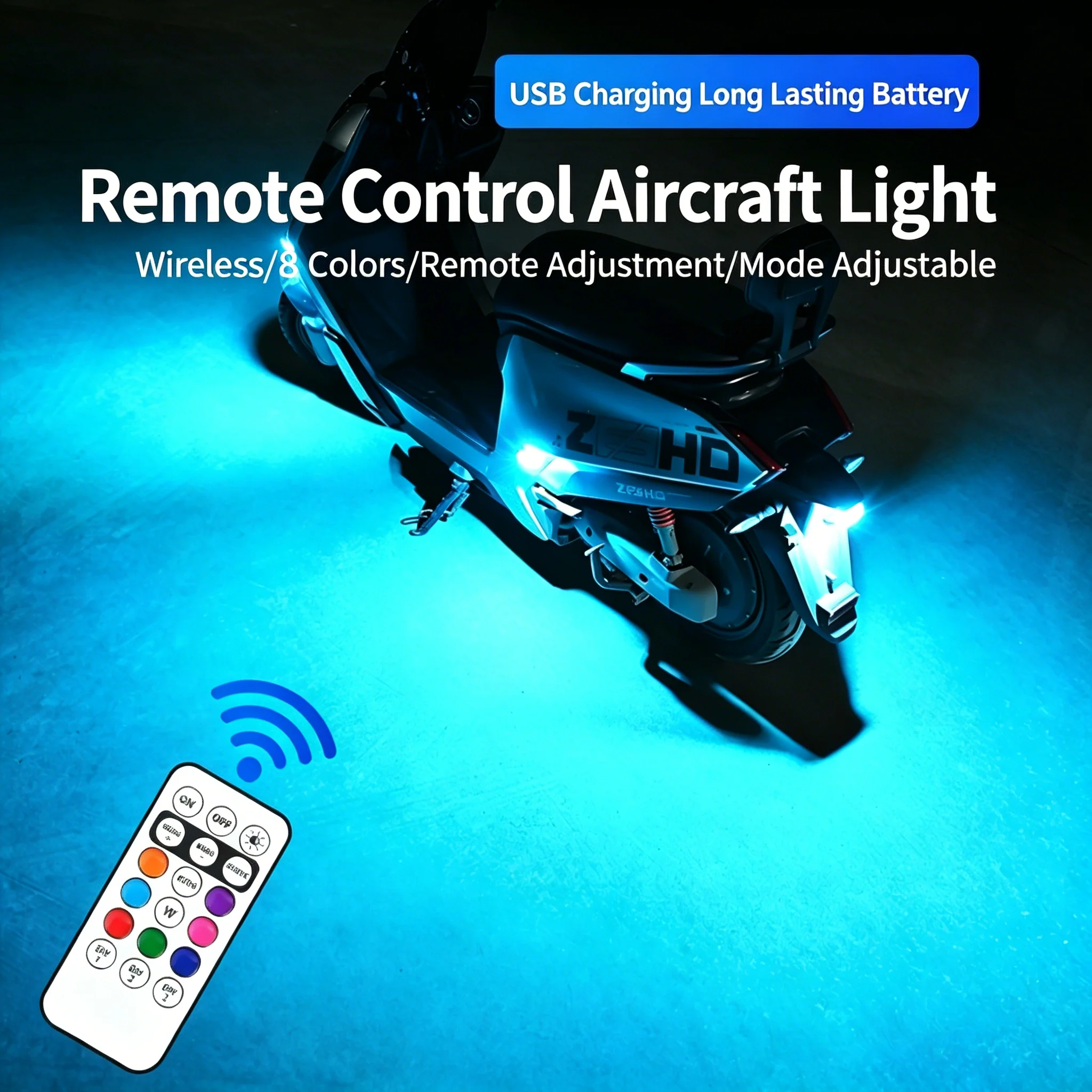 11 Lamp Dual-Purpose LED Strobe Light with Wireless Remote Control, Locomotive Mounted Ambient Light Controller Accessories