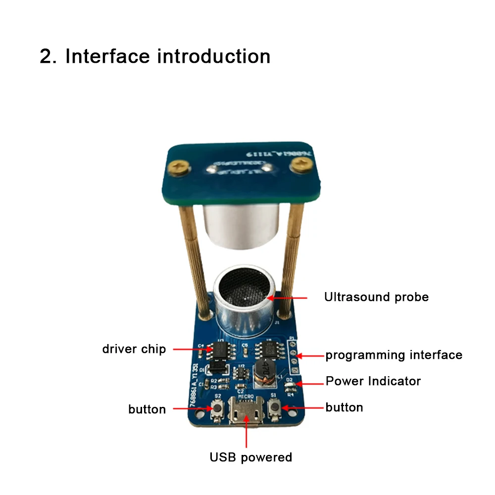 Kit di levitazione ad ultrasuoni Micro USB 5V Kit di apprendimento per sospensioni ad ultrasuoni con sospensione a levitatore acustico fai-da-te