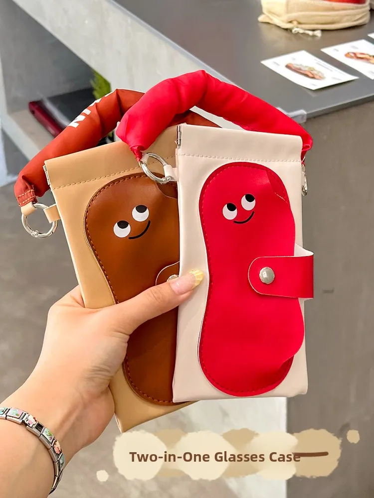 

Cute Portable Handheld Sunglasses Bag Two-In-One Prure Resistant Outdoors Eye Glasses Storage Pouch for Near-Sighted People