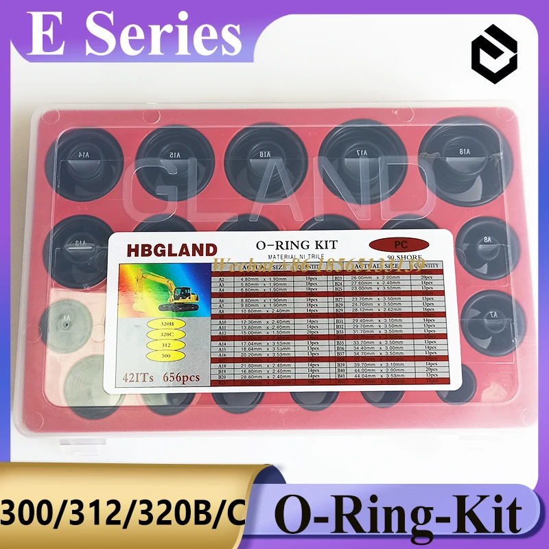 O-Ring-Kit For E300 E312 E320B E320C O-ring Box 656pcs for Caterpillar CAT Excavator Seal Kit