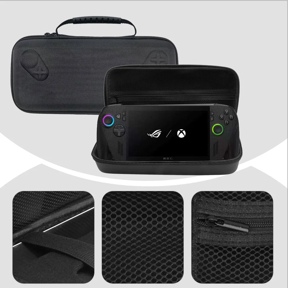 ل ROG Xbox Ally X /ROG Xbox Ally 2025 حقيبة حمل السفر حقيبة التخزين الغطاء الواقي هارد شل الحقيبة المدمج في حامل