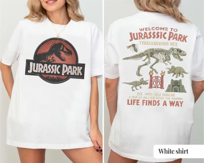 2026 Vintage Jurassic Park Shirt, 90s Dino T-Shirt, Jurassic World Logo Tee Graphic Shirt, Disneyland Adventure,ast Ins Y2k