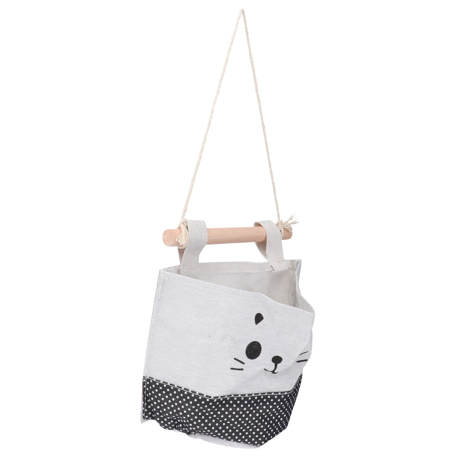 

Hanging Storage Bag Closet Organizer Wall Mount Bags Magazine Pocket Kids Toys Books Diapers Clothes Wooden Bar Storage Remote