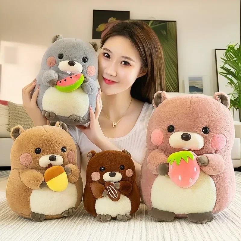 

Kawaii 20/30/40 см милый бабак плюшевая игрушка мягкий милый хомяк держит еду плюшевая подушка для детей подарок на день рождения