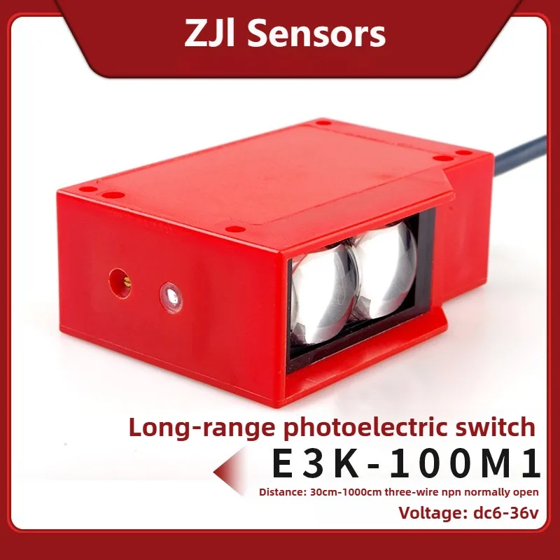 E3K-100M1 220V Long-Distance Infrared Photoelectric Switch Waterproof Diffuse Reflection Sensor for Car Wash Equipment