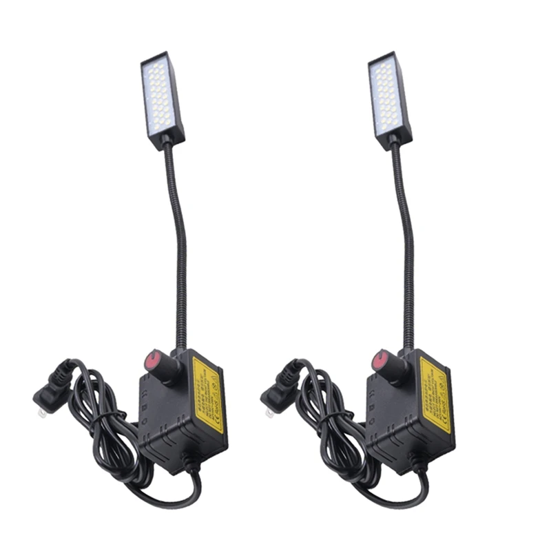 2X Dimmable 30 LED Sewing Machine Light Sewing Lighting For Workbench Lathe Drill Press Flexible Arm Work Lamp US Plug