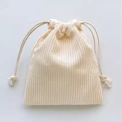Ins Cream Corduroy Velvet Gift Bags Wedding Birthday Party Favor Sack Custom Logo Jewelry Pouch