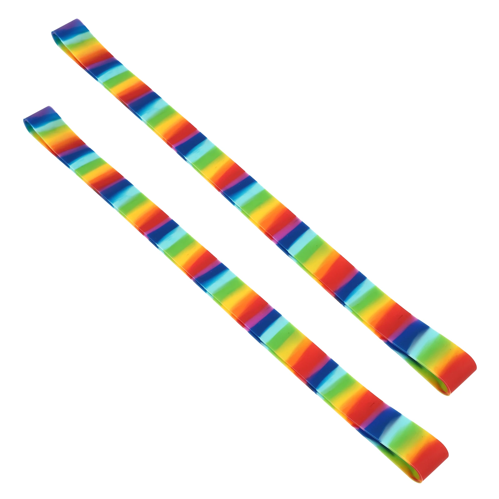 

2pcs Rainbow Silicone Beach Chair Straps 30x1.8cm Pool Cruise Accessories Towel Bands for Lounge Chairs Sleek
