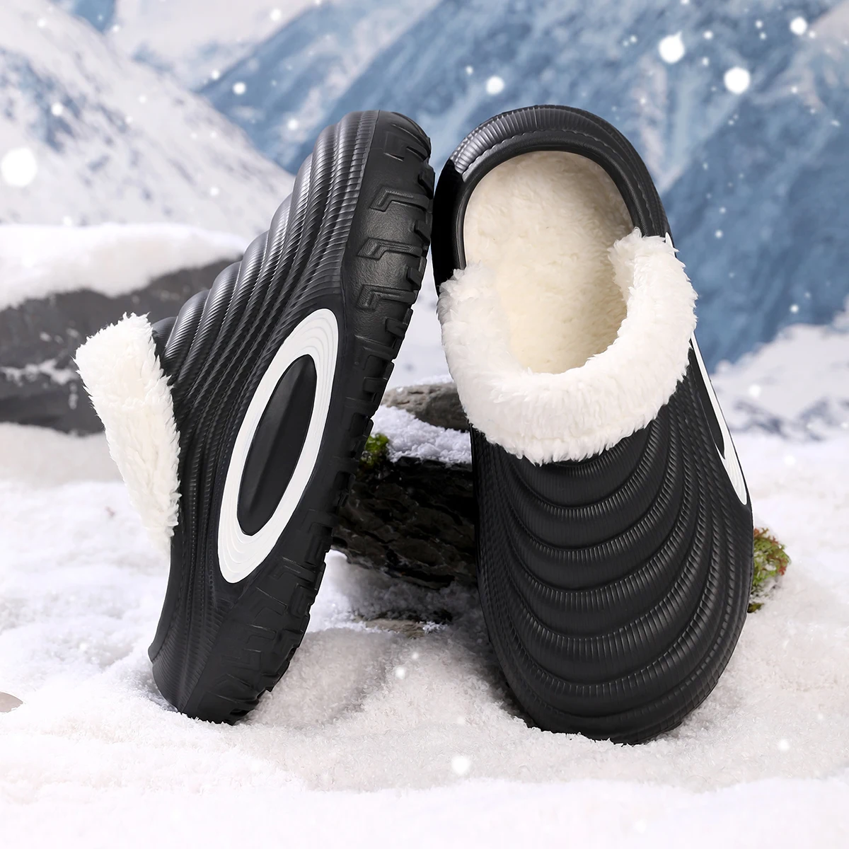 

YRZL Fuzzy Slippers for Men Winter Warm House Shoes Thermal Non-Slip Comfortable Indoor Anti-Skid Non-Slip Men Winter Slippers
