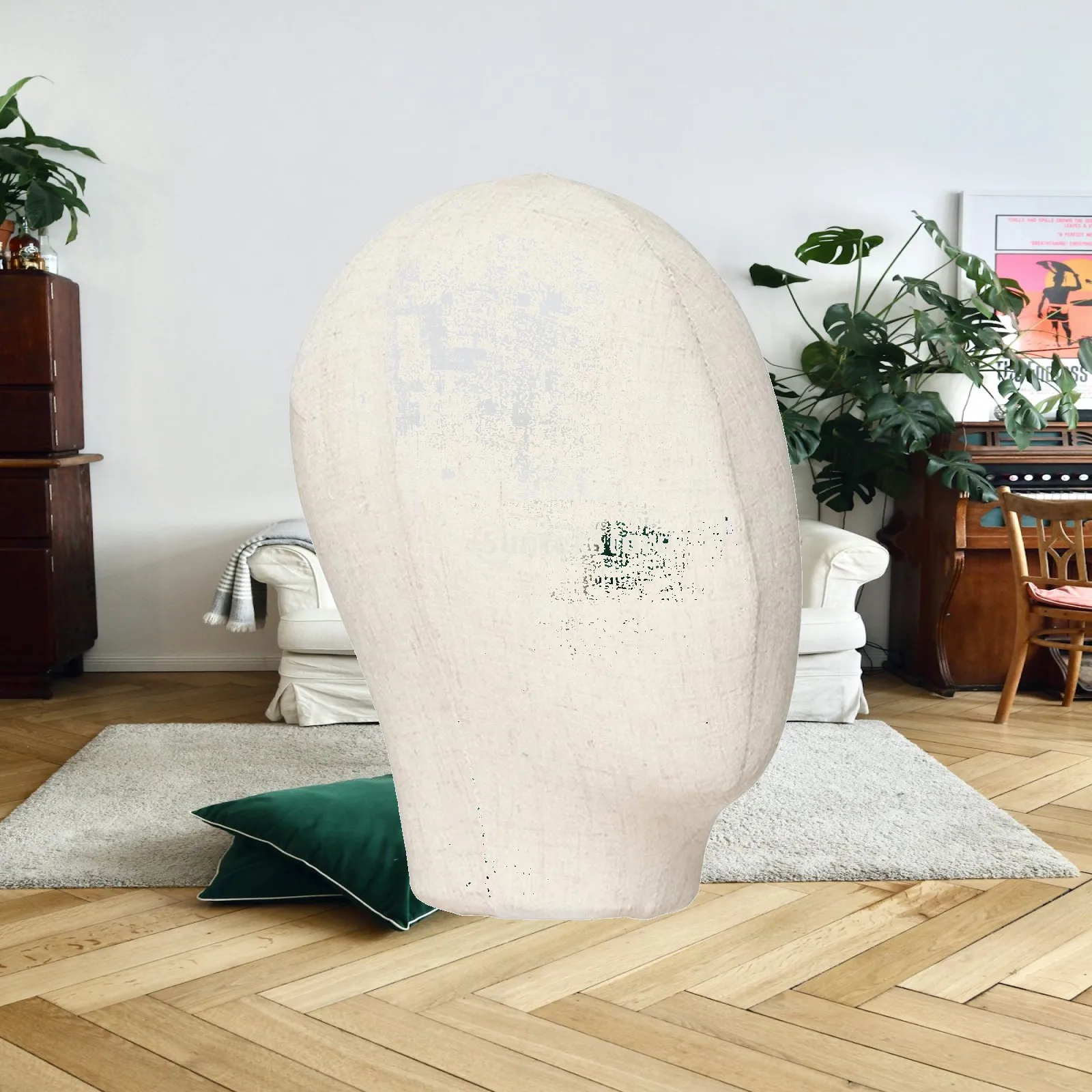 Neutral Adult Head Mannequin for Hat Display with Tapered Neck and Base for Shop Counter Studio Home Styling PE Material Clean