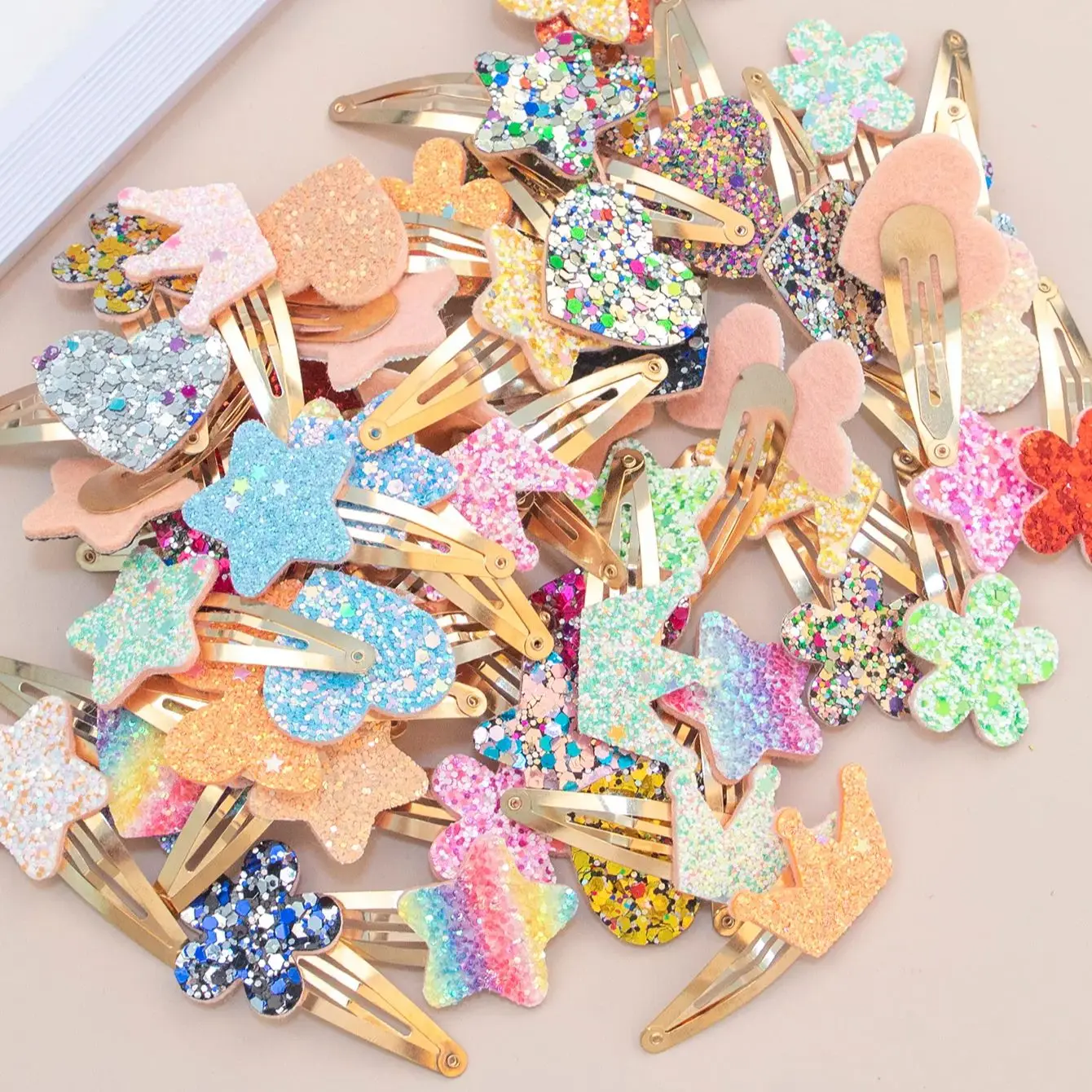 10/20/30pcs Girls Cute Star Hair Clips Kids Lovely Heart Flower Crown Hairpins Headband Barrettes Kids Hair Accessories