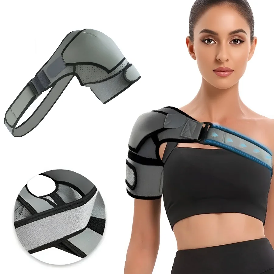 

Adjustable Shoulder Brace Support Sleeve for Torn Rotator Cuff Wrap Support,Compression,Stability - Fits Left and Right Arm