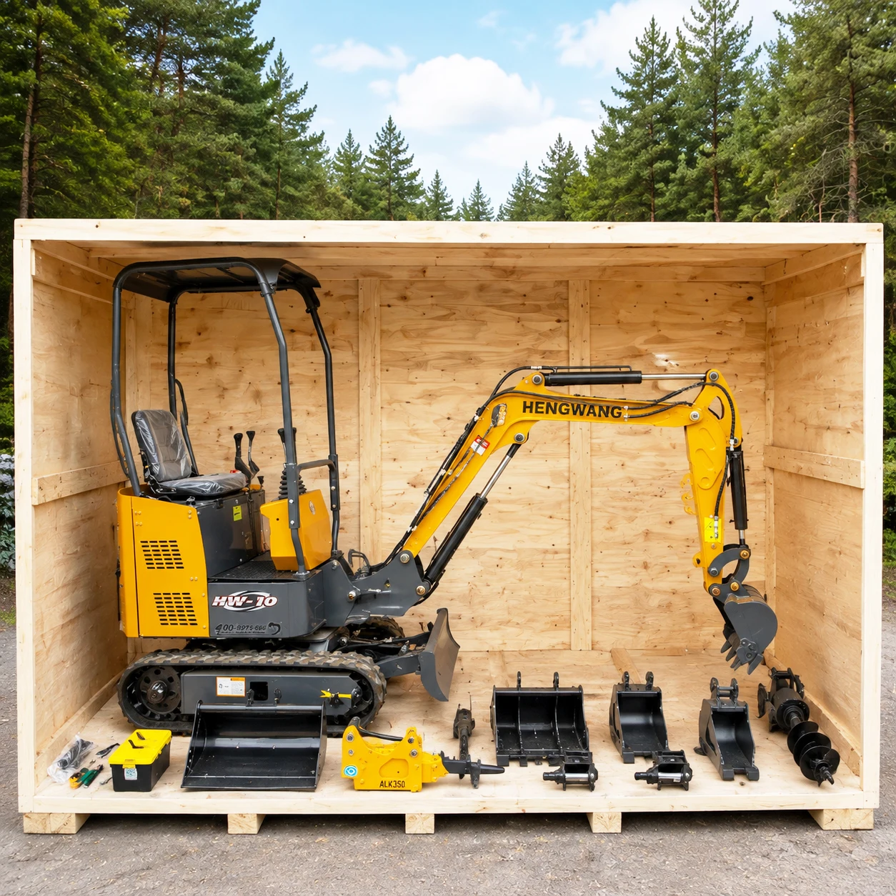 Tractor Backhoe - 迅速配送 1.7トン ミニショベル 小型掘削機 家庭用 ディーゼル