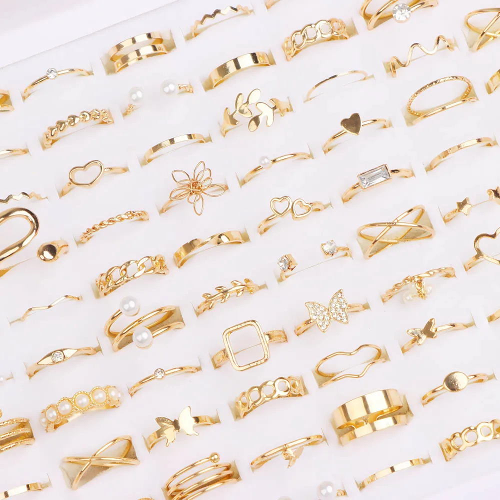 20/30/50 قطعة/الوحدة سحر الموضة رائعة فراشة الأفعى هندسية الجوف خواتم للنساء ارتداء اليومي مزيج نمط الكمال هدية حفلة #5