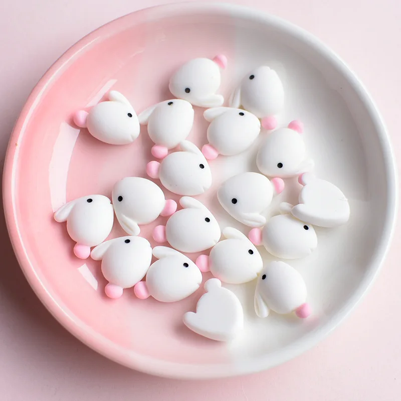 Kawaii Rabbit Slime Charm Flatback Cartoon Resin Animal DIY Kit Mix Ins For Fluffy Cloud Clear Crunchy Slime Supplies 1/5/10pcs