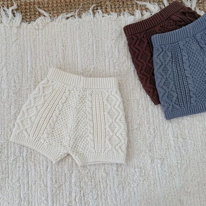 ربيع جديد 2026 سراويل حياكة للأطفال البنات والأولاد سراويل محبوكة على الطراز الكوري للأطفال بلون سادة ملابس أطفال من عمر 0 إلى 3 سنوات