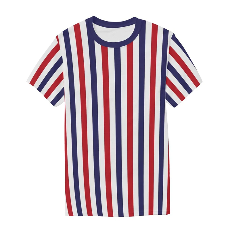 Simple Vertical Stripes Graphic T Shirts For Men Summer Casual Daily Wear 3D Printed T-shirts Fashion Oversized Short Sleeve Tee