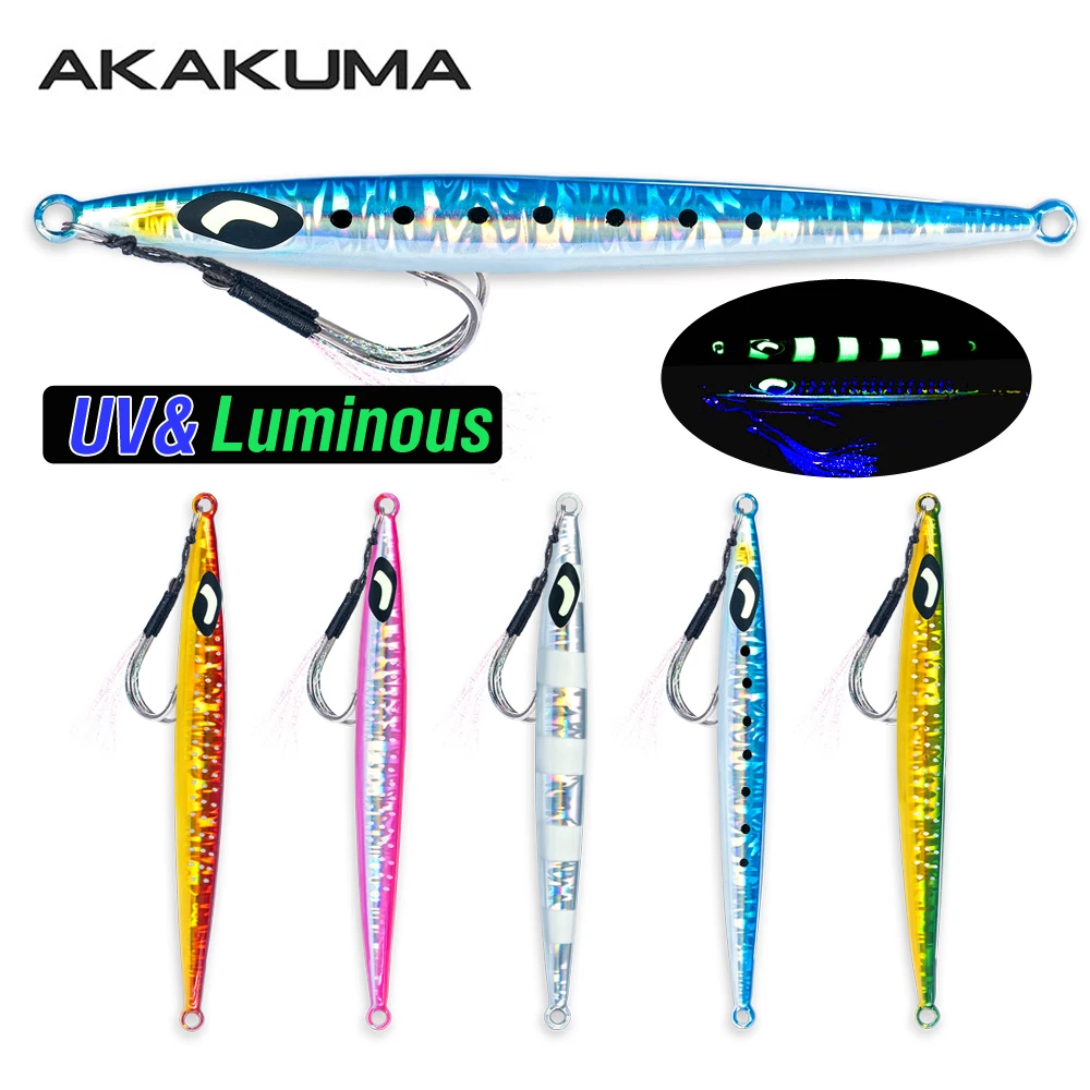Isca de Pesca Metálica 1pc, 30g-90g, Isca Artificial Luminosa com Olho Crescente, Isca Dura para Pesca de Tenggiri e Barracuda no Mar