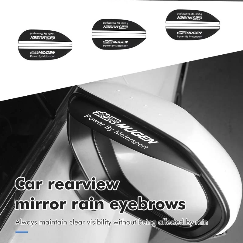 

2PCS Car Rearview Mirror Rain Waterproof Cover Sticker For Honda Mugen Power Accord Civic vezel Crv City Jazz Hrv