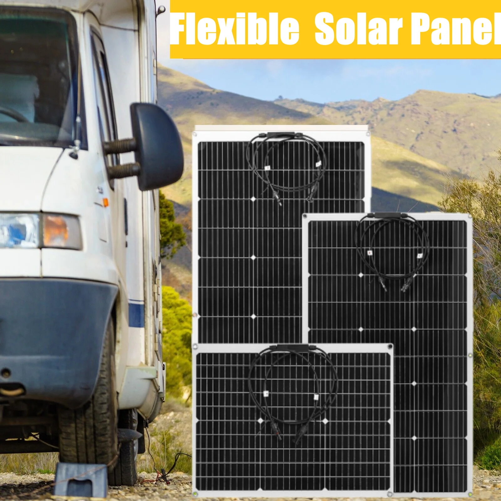 200W 150W 120W 100W 80W Flexible Solar Panel 12V 18V Solar Panels Photovoltaic Solar Cells Outdoor Camping RV Home Power Supply