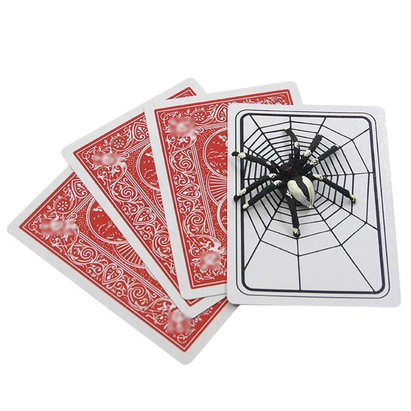 Spider And Net Magic Trick The Web Cards Toys Magician Gimmick Illusion Closed-Up Magia Props Halloween Gift East To Do