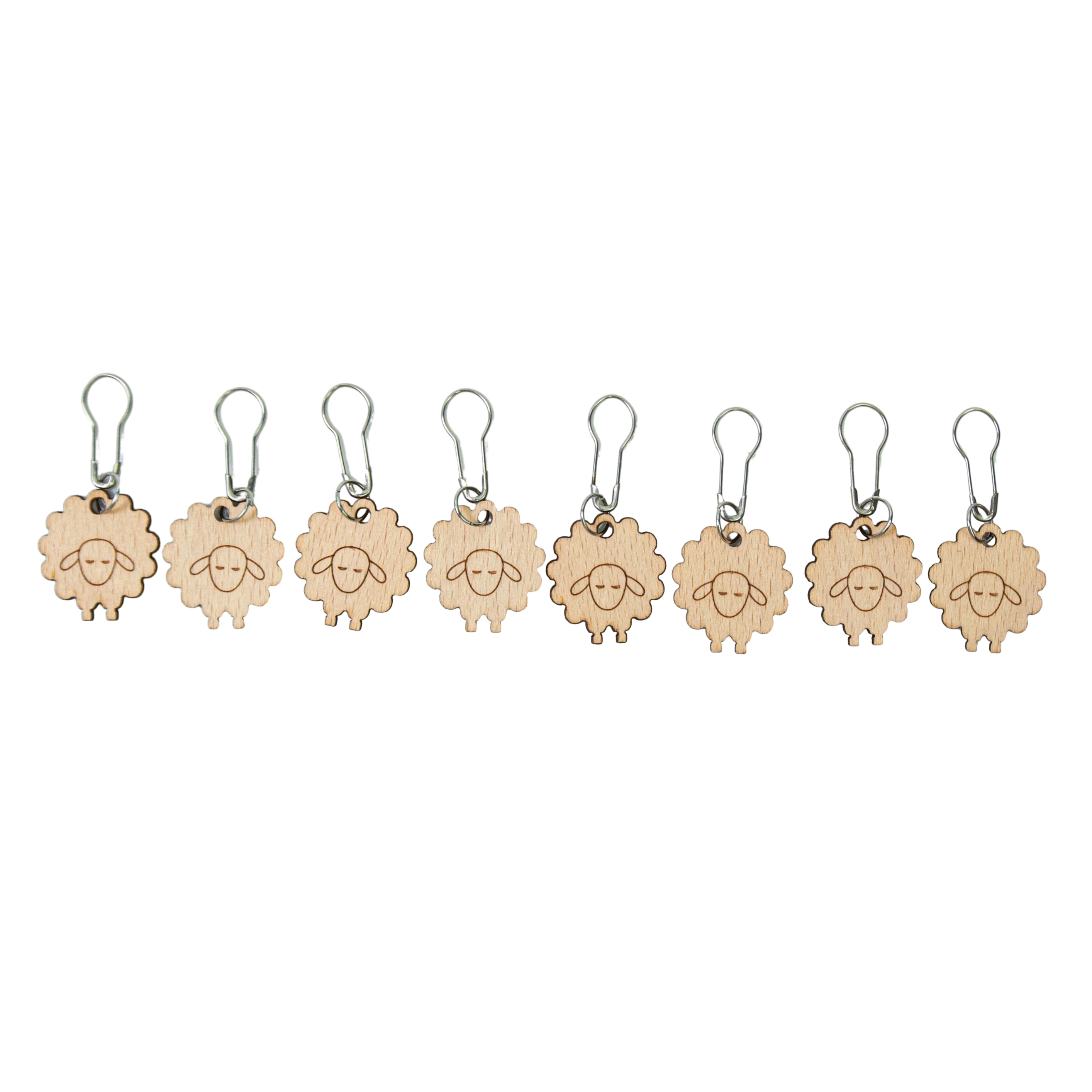 8Pcs Stitch Marker Wooden Sheep Knitting Crochet Locking Stitch Marker Hangtag Rings DIY Sewing tools Needle Clip Accessories