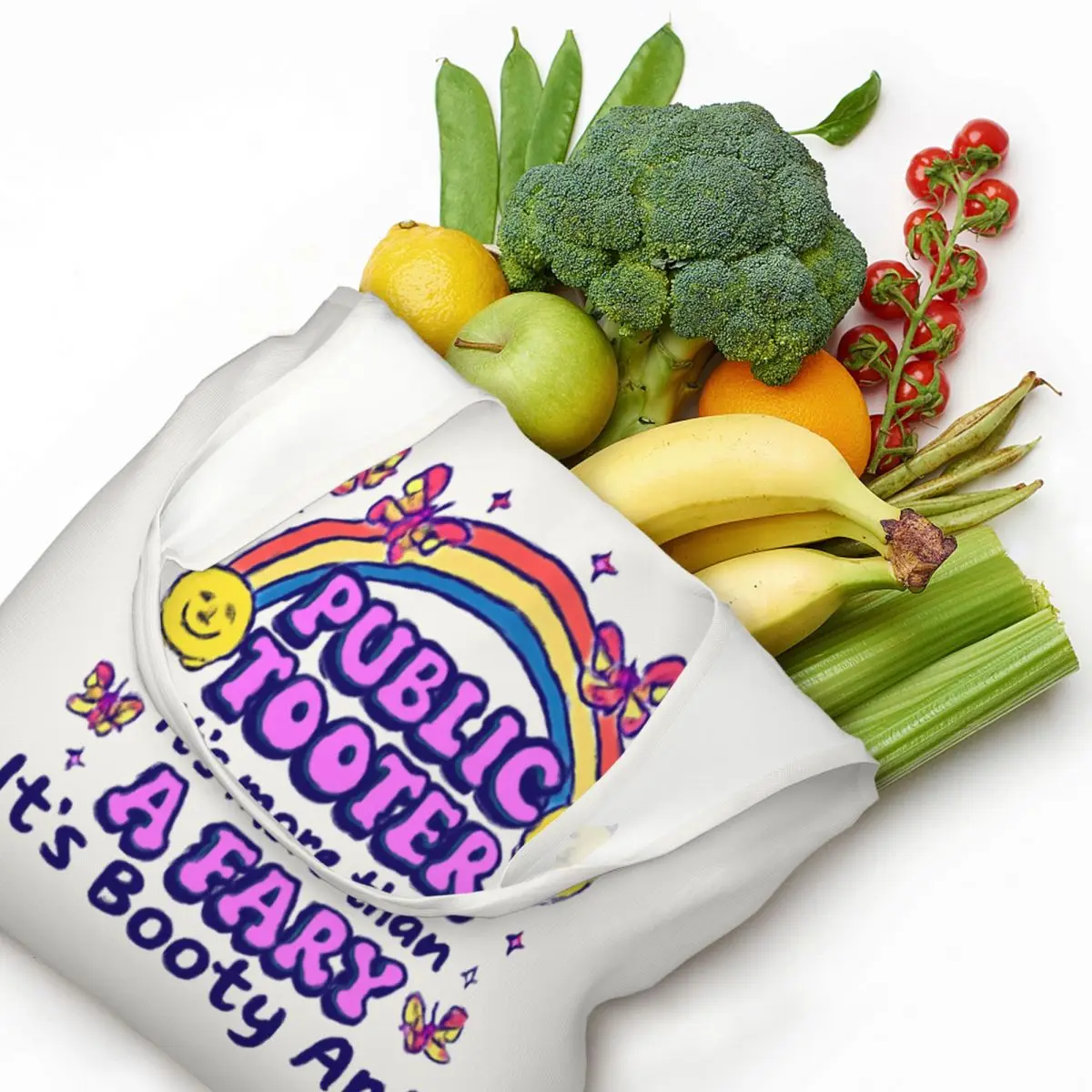 Public Tooter Booty Art Vibes Large Capacity Canvas Tote Bag Single Shoulder Commute Bag For Women Eco-Friendly Shopping Bag