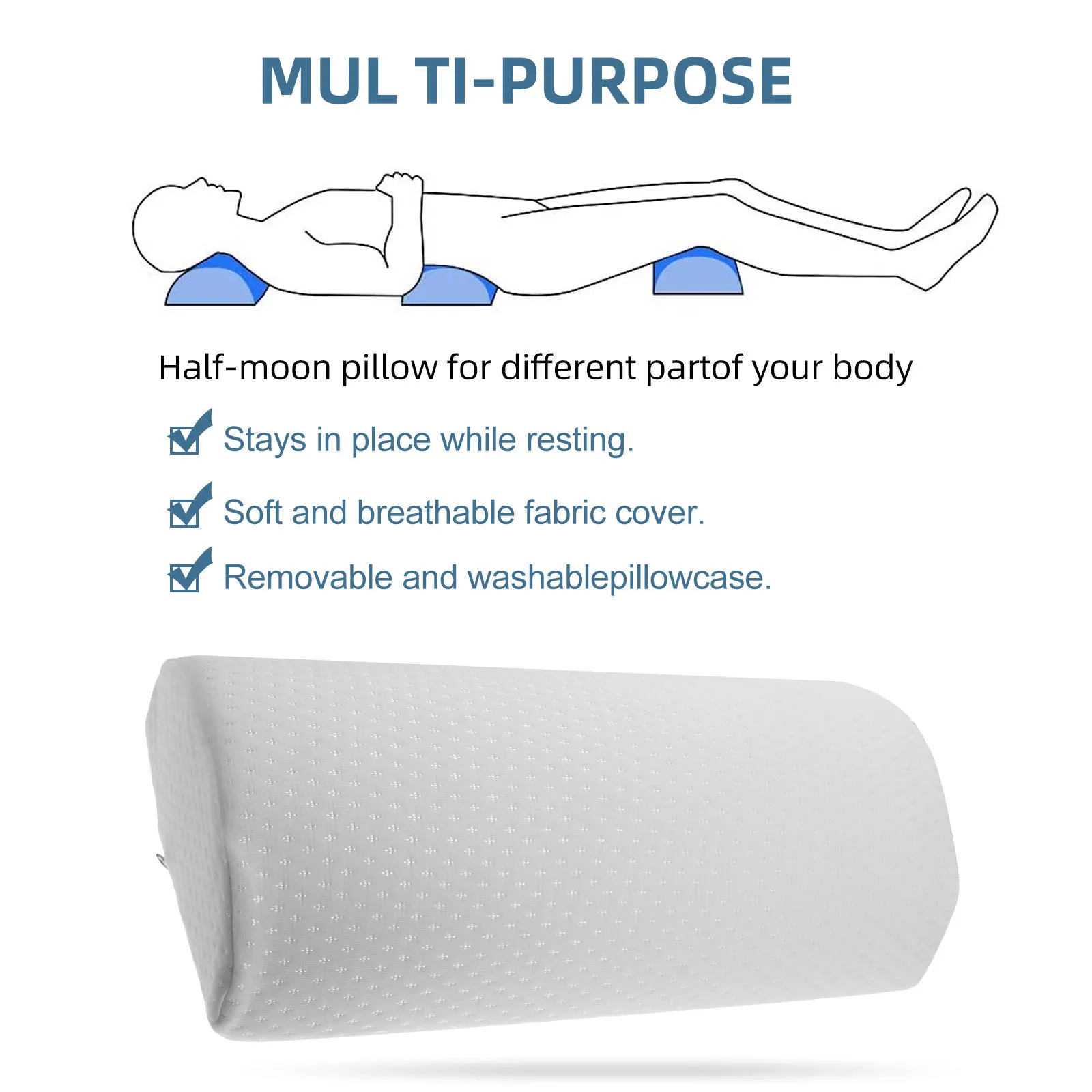 

1Pcs Memory Leg Pillow White Creative Multipurpose Leg Cushion for Relieving Pressure At Home Office Bedroom Simple Lightweight