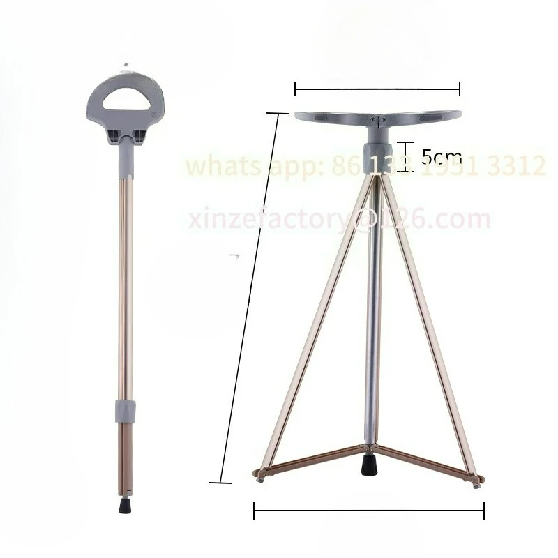 

Multifunctional mountaineering pole outdoor folding aluminum alloy crutch mobile power supply