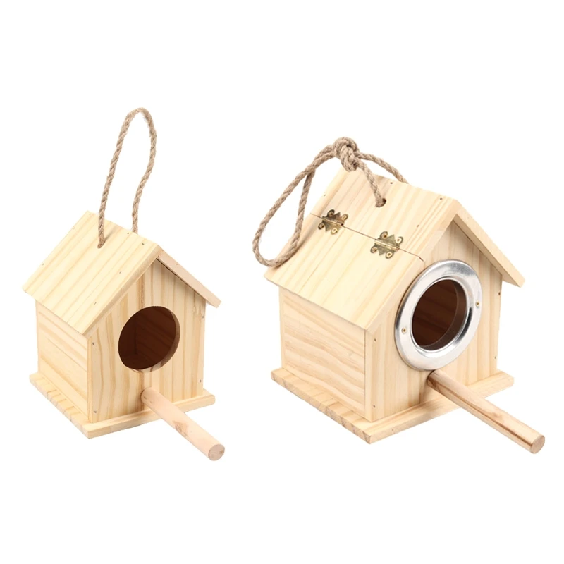 

Wooden Bird House Parakeet Nest Box Bedding Bird Nesting Houses For Outside Breeding Box Mating Box for Lovebirds