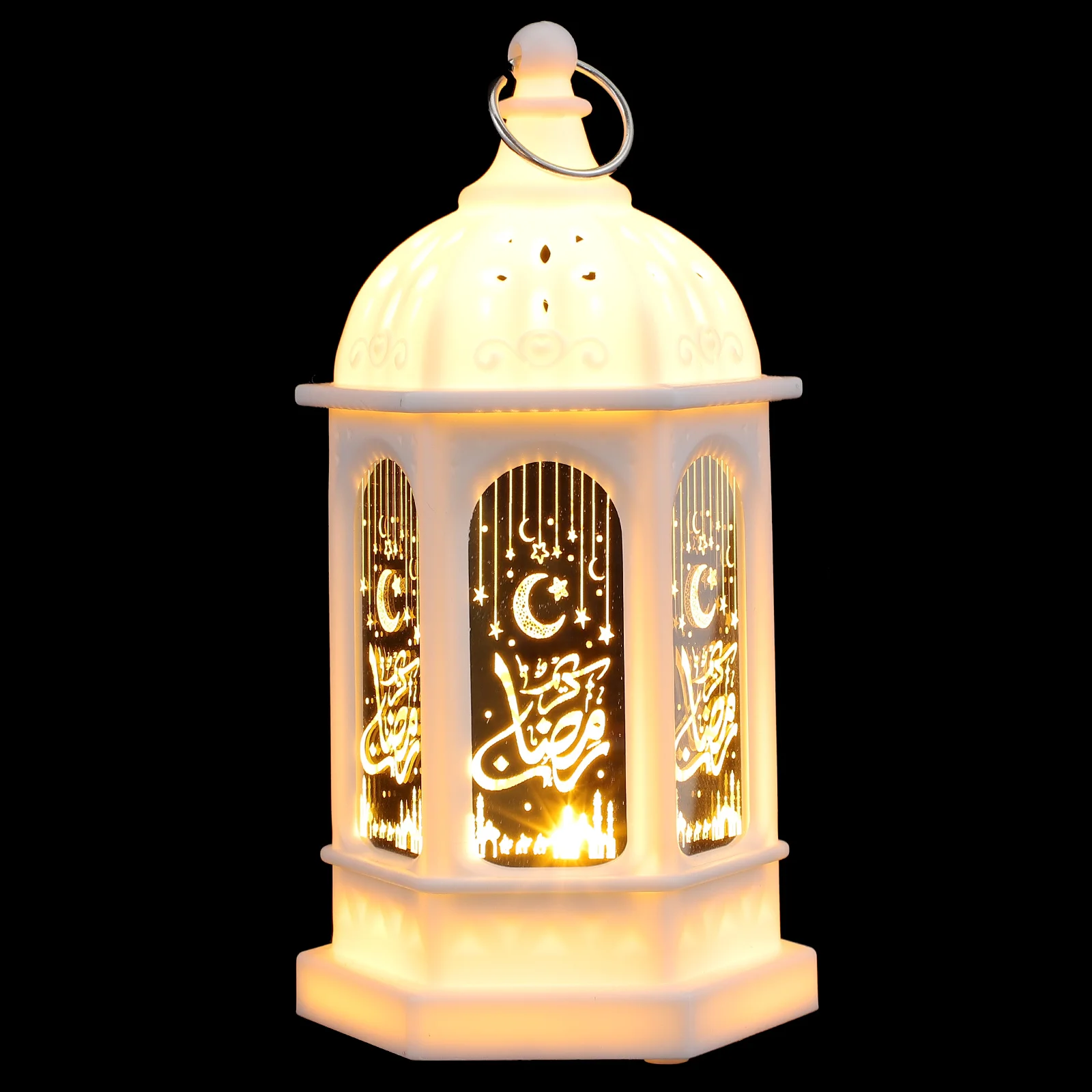 

Wind Lantern nament Retro Design Healthy Material Sturdy Construction Holiday Decor LED PP Eid Mubarak Ramadan Festival Pattern