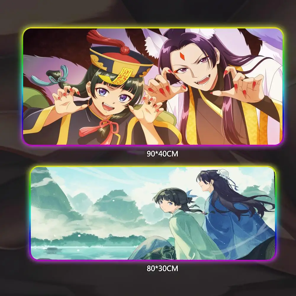 

Apothecary Diaries Anime Mouse Pad Gamer Luminescence Led Mouse Pad Gaming Table Rgb Deskmat Keyboard Pc Mousepad