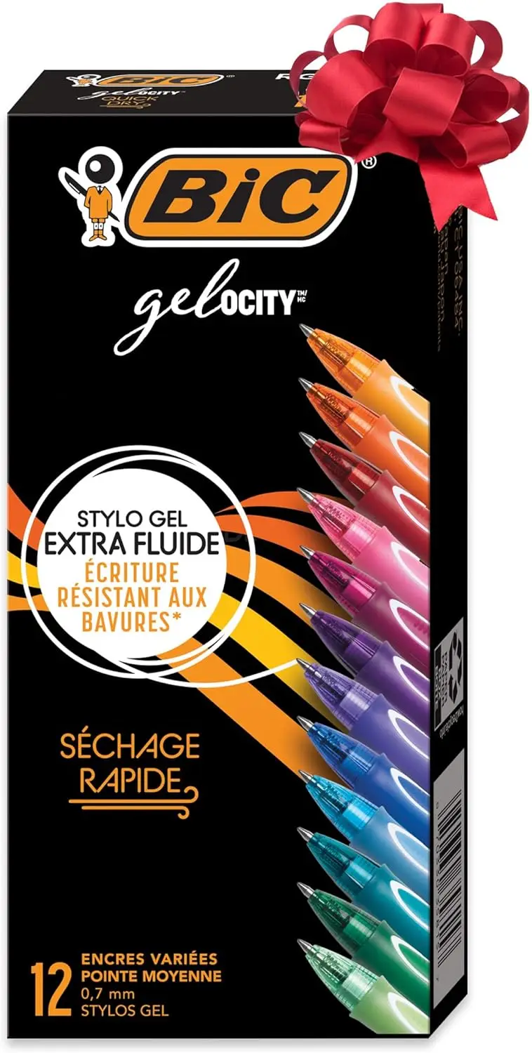 

Quick Dry Gel Pens, 12-Count Assorted Colors with Comfortable Grip and Fast Drying Ink