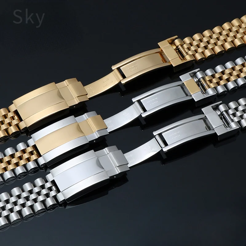 High Quality Solid Stainless Steel Watch Band for Rolex  Refined Belt Log Type Oyster Perpeual Greenwich Type II Strap Men 20mm