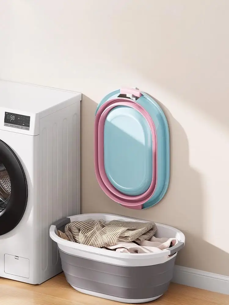 

Foldable Extra Large Laundry Basin - Thickened Baby Clothes Washing Tub with Built-in Washboard, Durable Rectangular Plastic Bas
