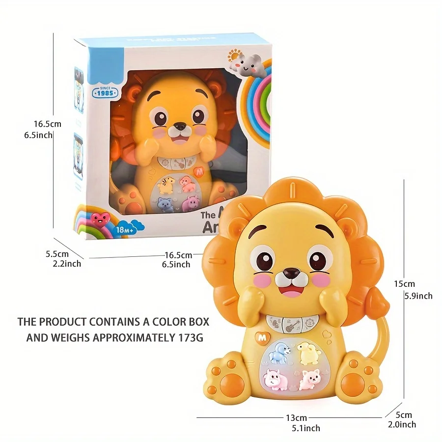 Teclado eletrônico de animais de desenho animado, piano de música de iluminação, comutação de efeito de som multimodo, brinquedos educativos de aprendizagem precoce de quebra-cabeça