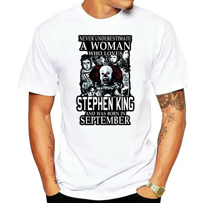 Men tshirt September Woman Loves STEPHEN KING Shirt cool women T-Shirt tees top