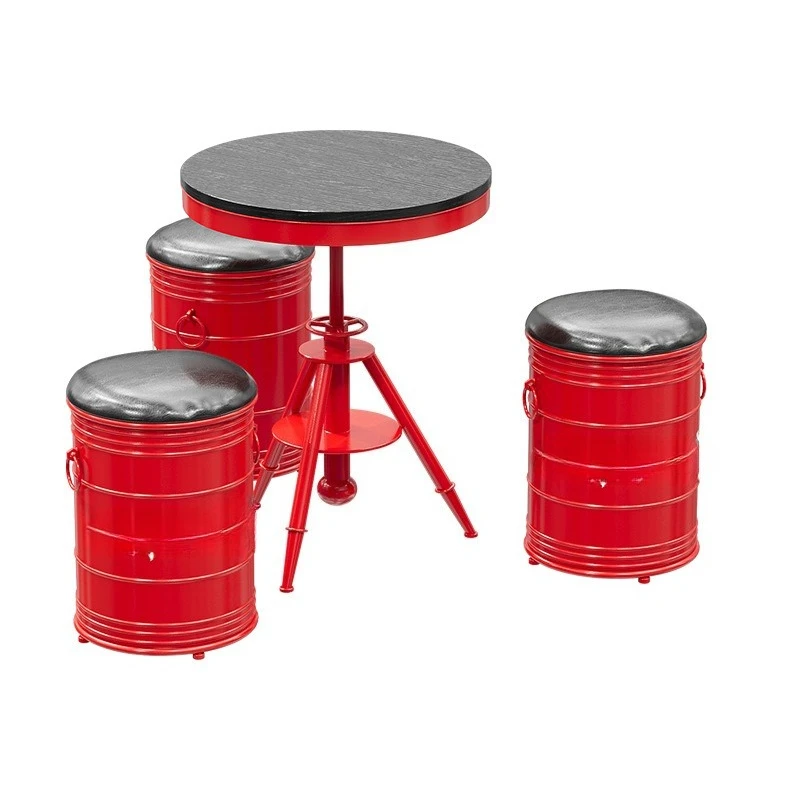 

Круглый стол в индустриальном стиле из кованого железа, простой креативный подъемный стол для переговоров, магазин кофе, чая с молоком, круглый стол, стул