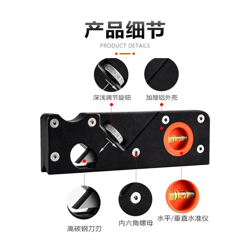 Aluminum Alloy Woodworking Chamfer Plane Manual Trimming 45 Degree Bevel Chamfering Edge Planning Hand Tool
