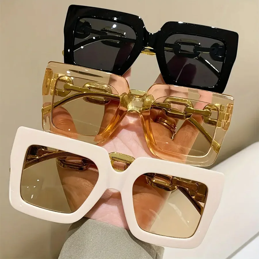 3PCS Fashion Large Frame Summer Decoration Women\'s Sunglasses retro Style Outdoor Travel Glasses