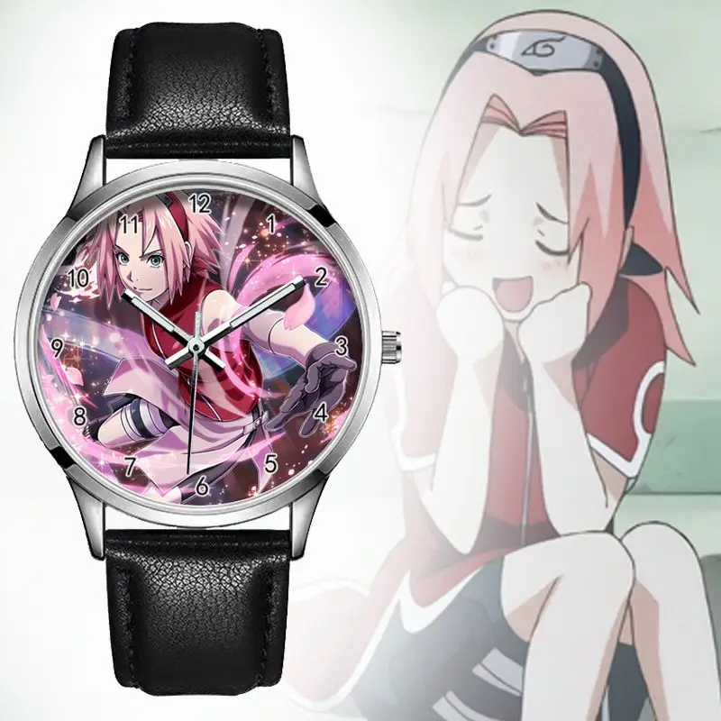 

Наруто Харуно Сакура мультфильм милые часы творческая личность мужские и женские кварцевые часы аналоговые часы аниме товары подарок
