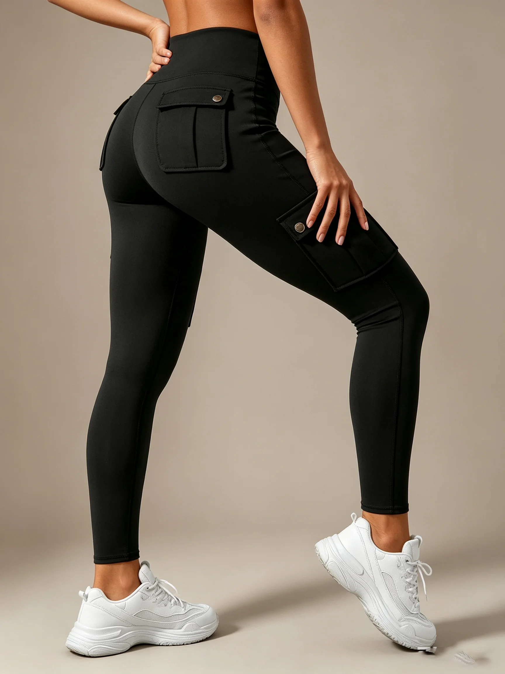 High waist Yoga Pants Buttocks Pocket Tight Pants Women Sports Fitness Pants Hip Lifting Breathable Leggings for Outdoor Sports