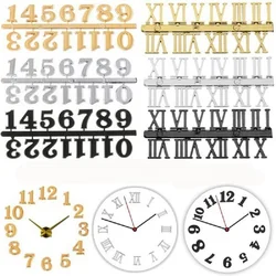 DIY Arabic Numerals Roman Numerals Wall Digital Clocks Replacement 3D Wall Clock Numbers Removable Art Decal Sticker Home Decor