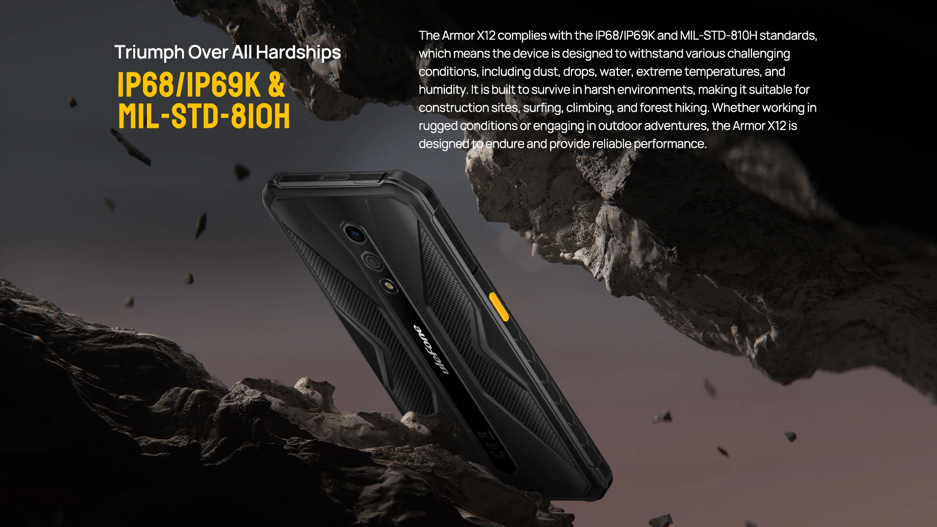 Ulefone Armor X12,Android 13,Up to 6ГБ(3ГБ+3ГБ)RAM,32ГБ ROM,4860mAh,13MP , 5.45", 4G NFC,Global Version